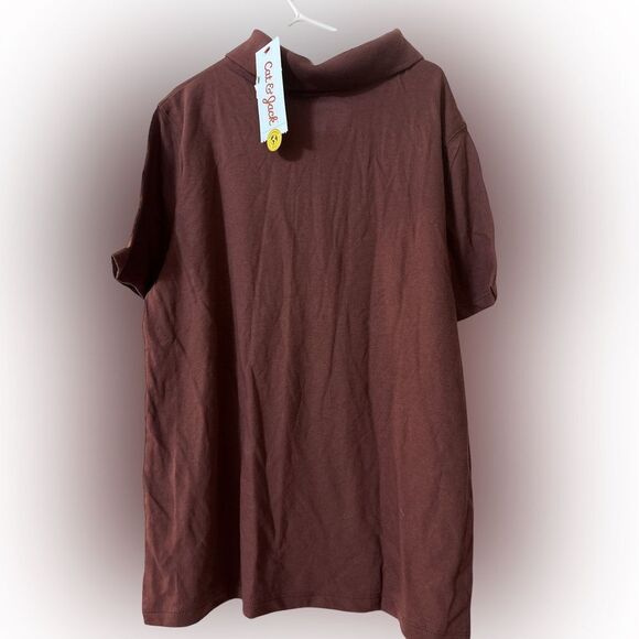 Nwt cat & jack size 10/12 brown Polo Shirt with Mountain Logo - Picture 2 of 2